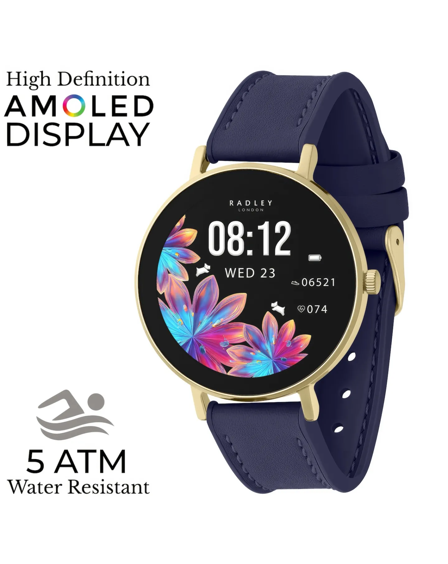 Radley Series 28 Amoled Ink Leather Strap Watch