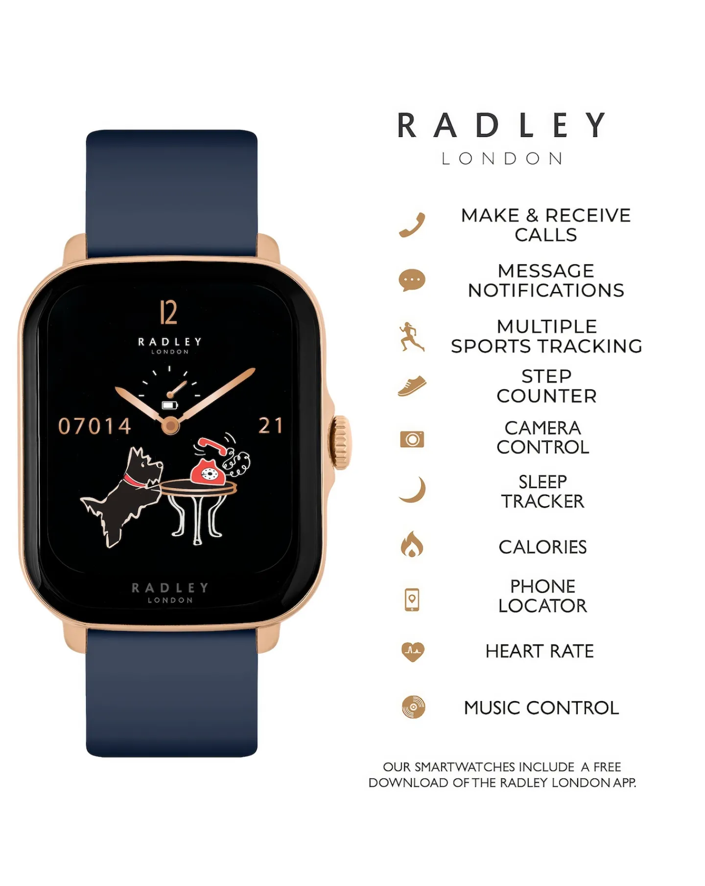 Radley Series 20 Smart Ink Calling Watch with Wireless Earphones RYS20-2156-TWS