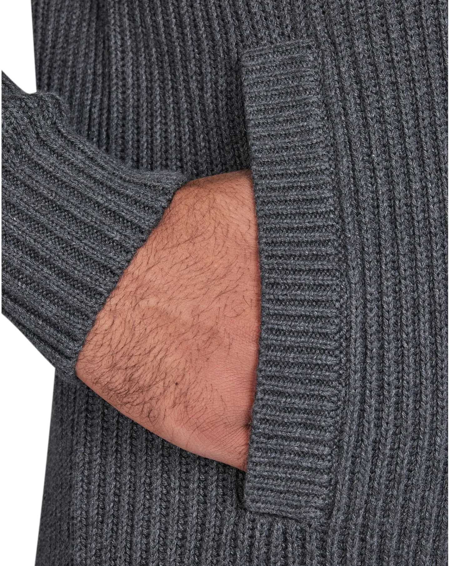 Raging Bull Button Up Shawl Cardigan Dark Grey Marl