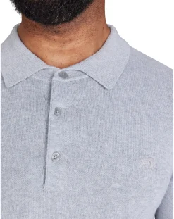 Raging Bull Classic Knitted Polo Grey Marl