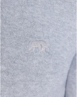 Raging Bull Classic Knitted Polo Grey Marl