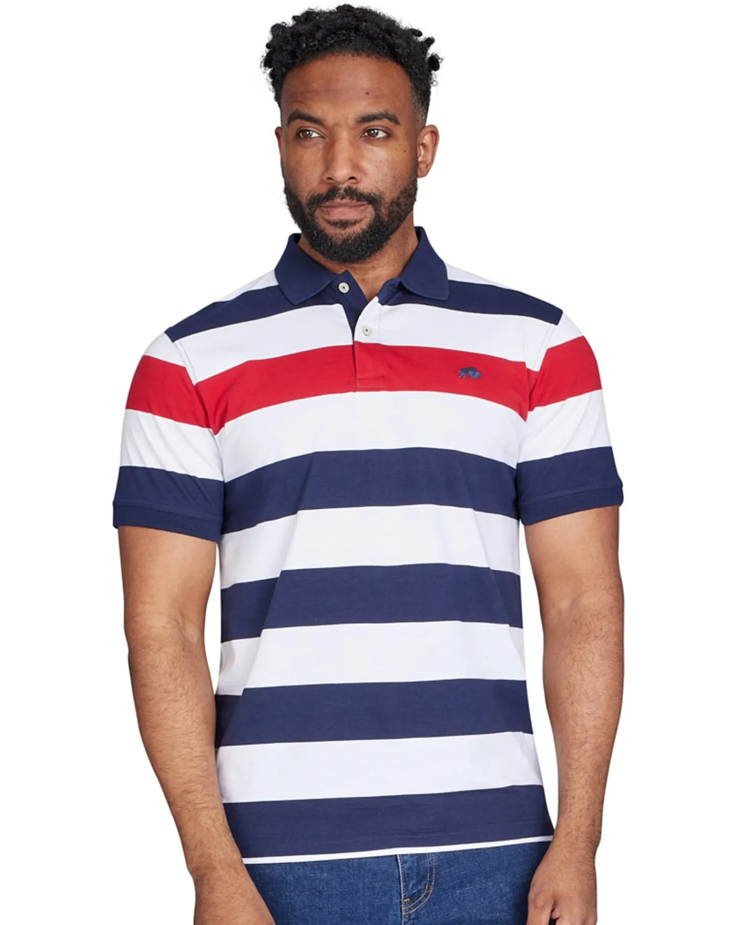Raging Bull Irregular Stripe Jersey Polo
