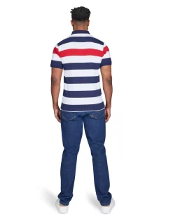Raging Bull Irregular Stripe Jersey Polo