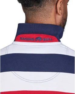 Raging Bull Irregular Stripe Jersey Polo