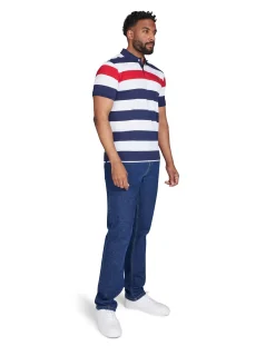 Raging Bull Irregular Stripe Jersey Polo