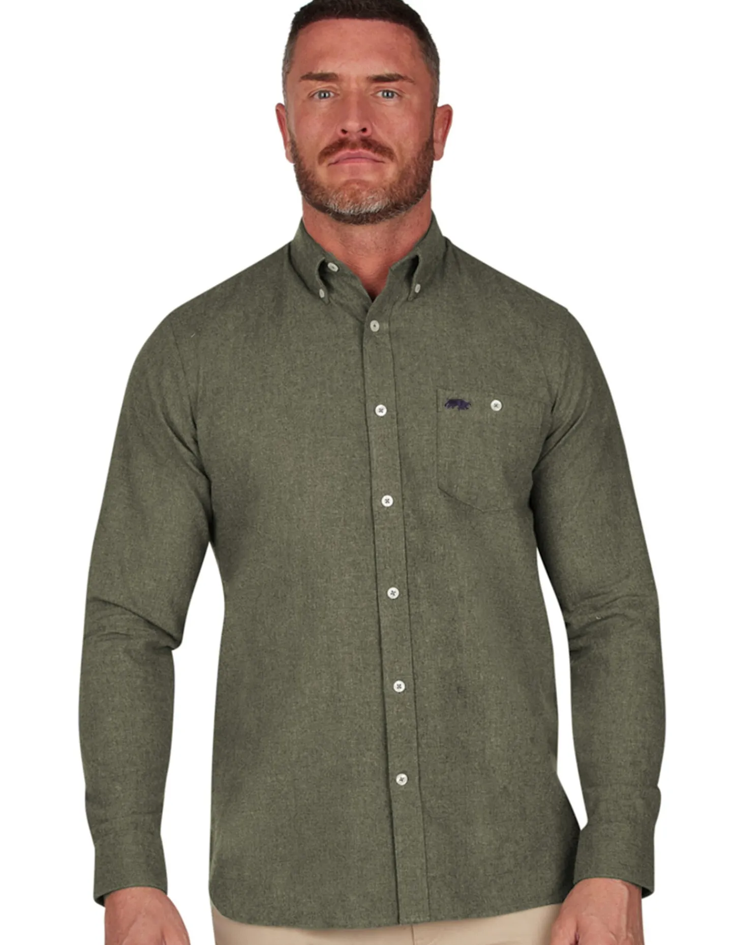 Raging Bull Long Sleeve Brushed Twill Shirt
