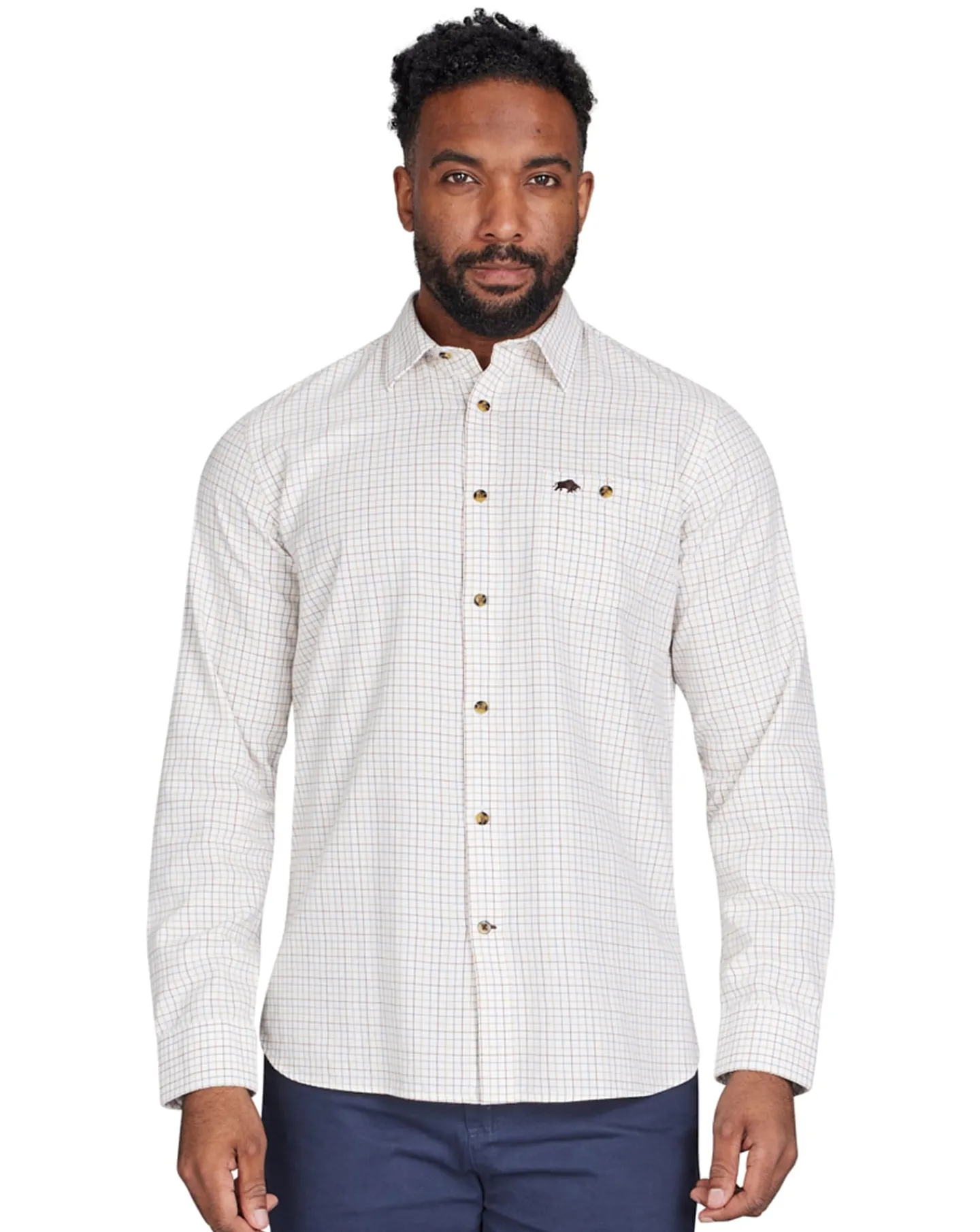 Raging Bull Long Sleeve Country Check Brushed Cotton Shirt