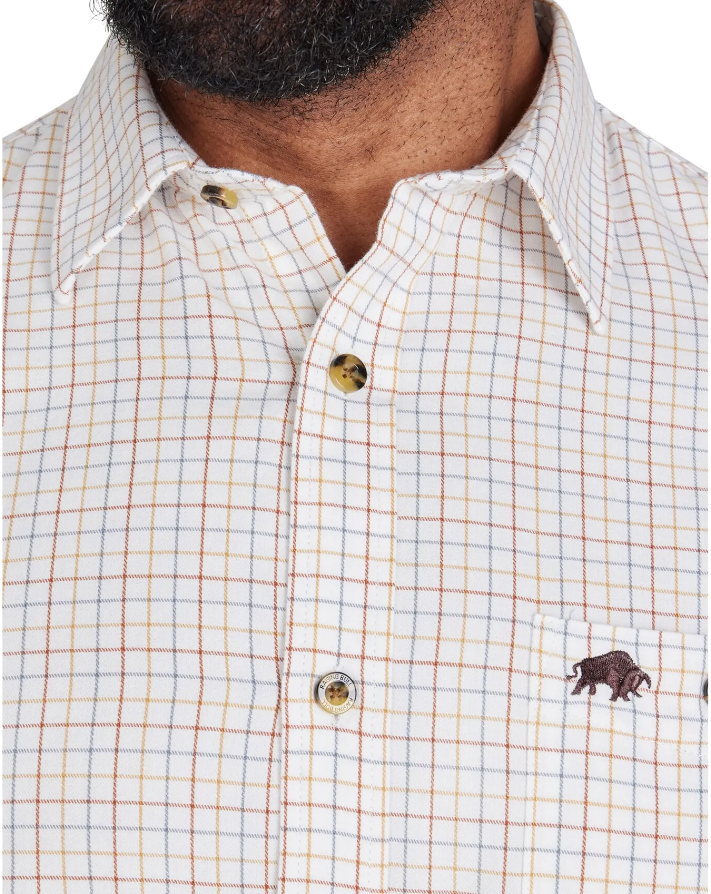 Raging Bull Long Sleeve Country Check Brushed Cotton Shirt