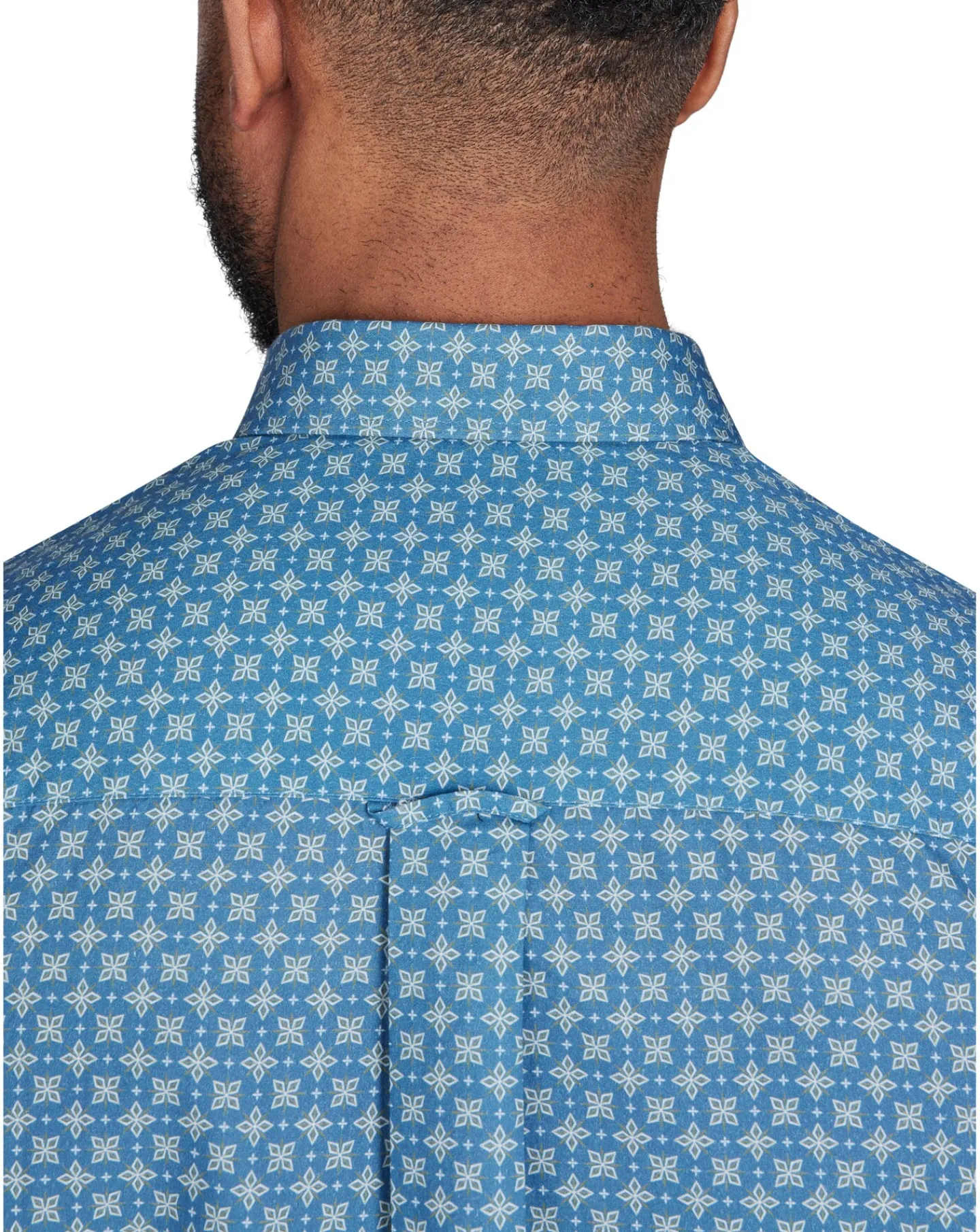 Raging Bull Long Sleeve Diamond Pattern Shirt Denim Blue