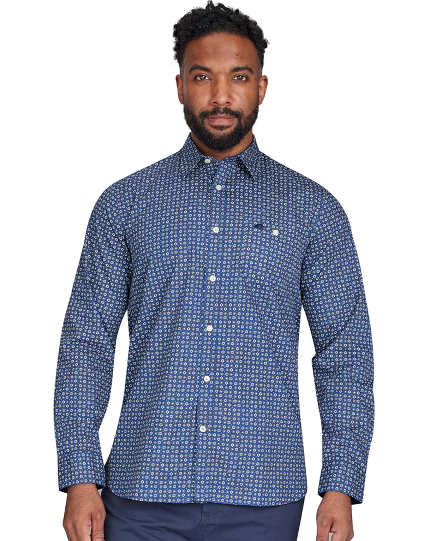 Raging Bull Long Sleeve Geo Pattern Shirt
