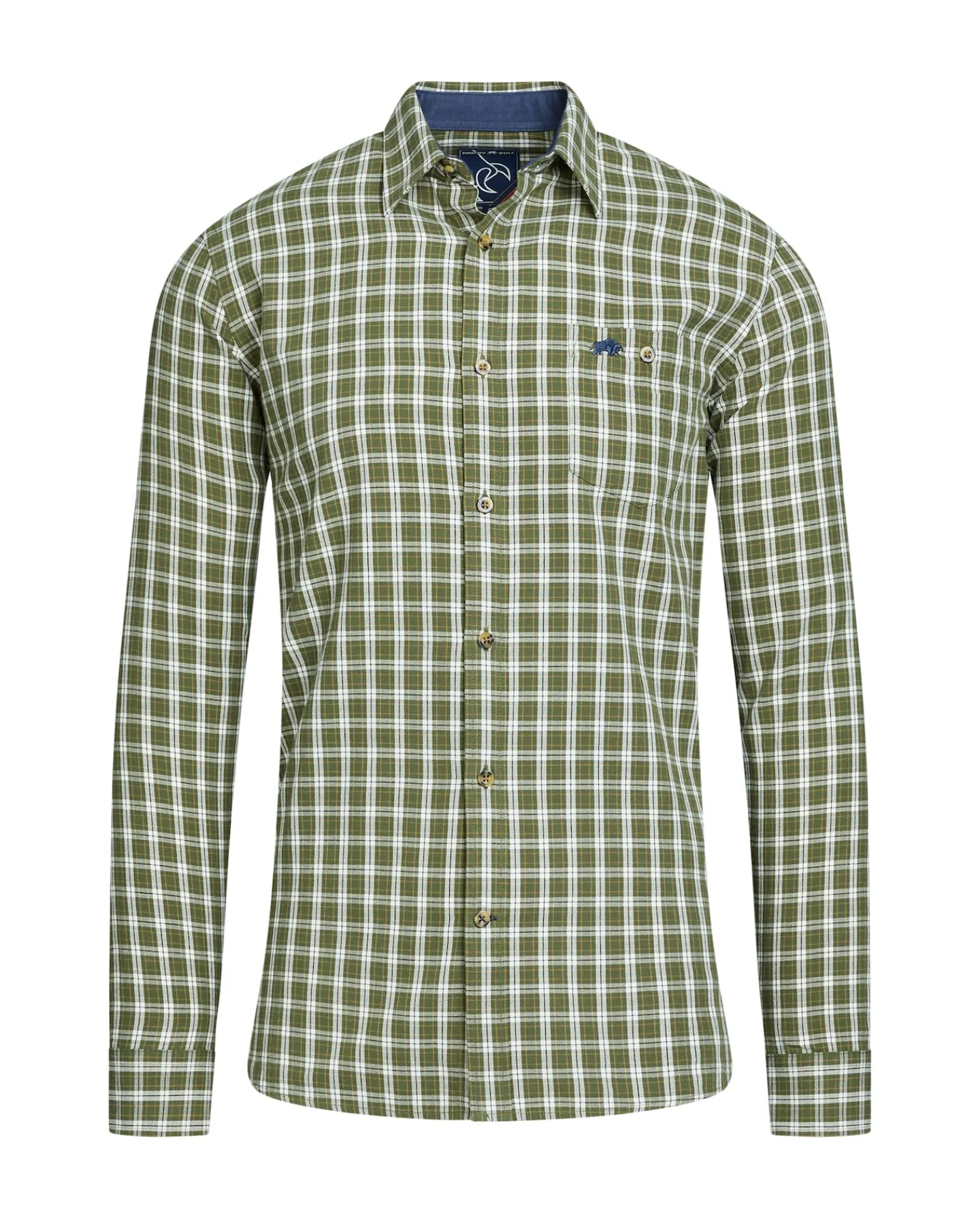 Raging Bull Long Sleeve Micro Check Brushed Cotton Shirt