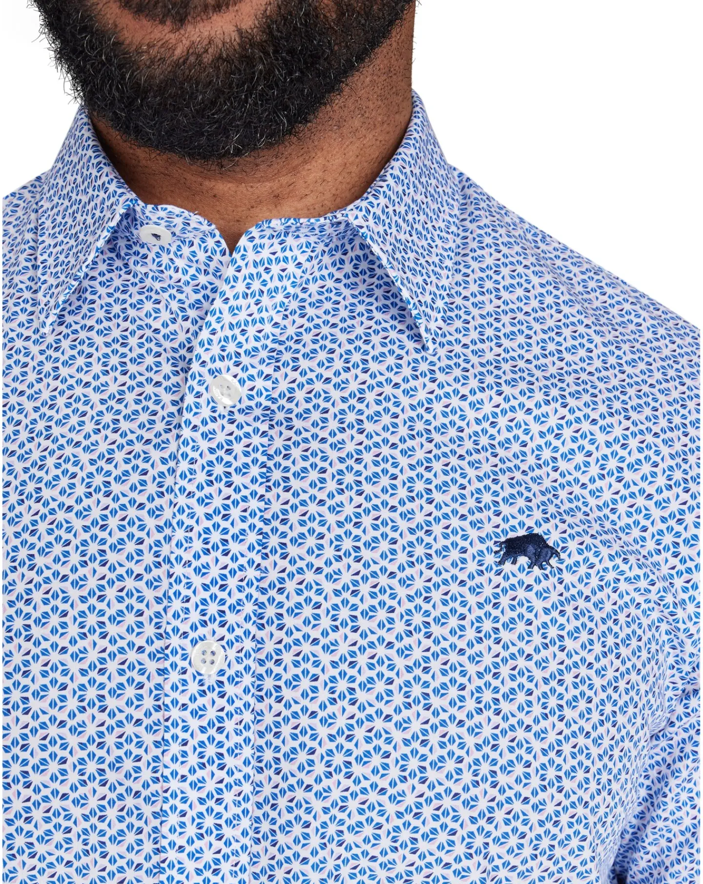 Raging Bull Long Sleeve Pentagon Pattern Shirt