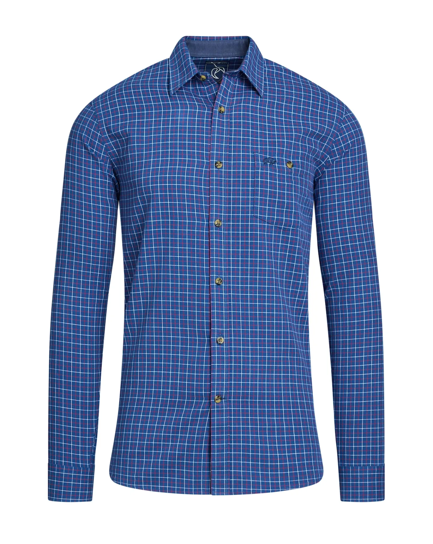 Raging Bull Long Sleeve Window Pane Brushed Cotton Shirt