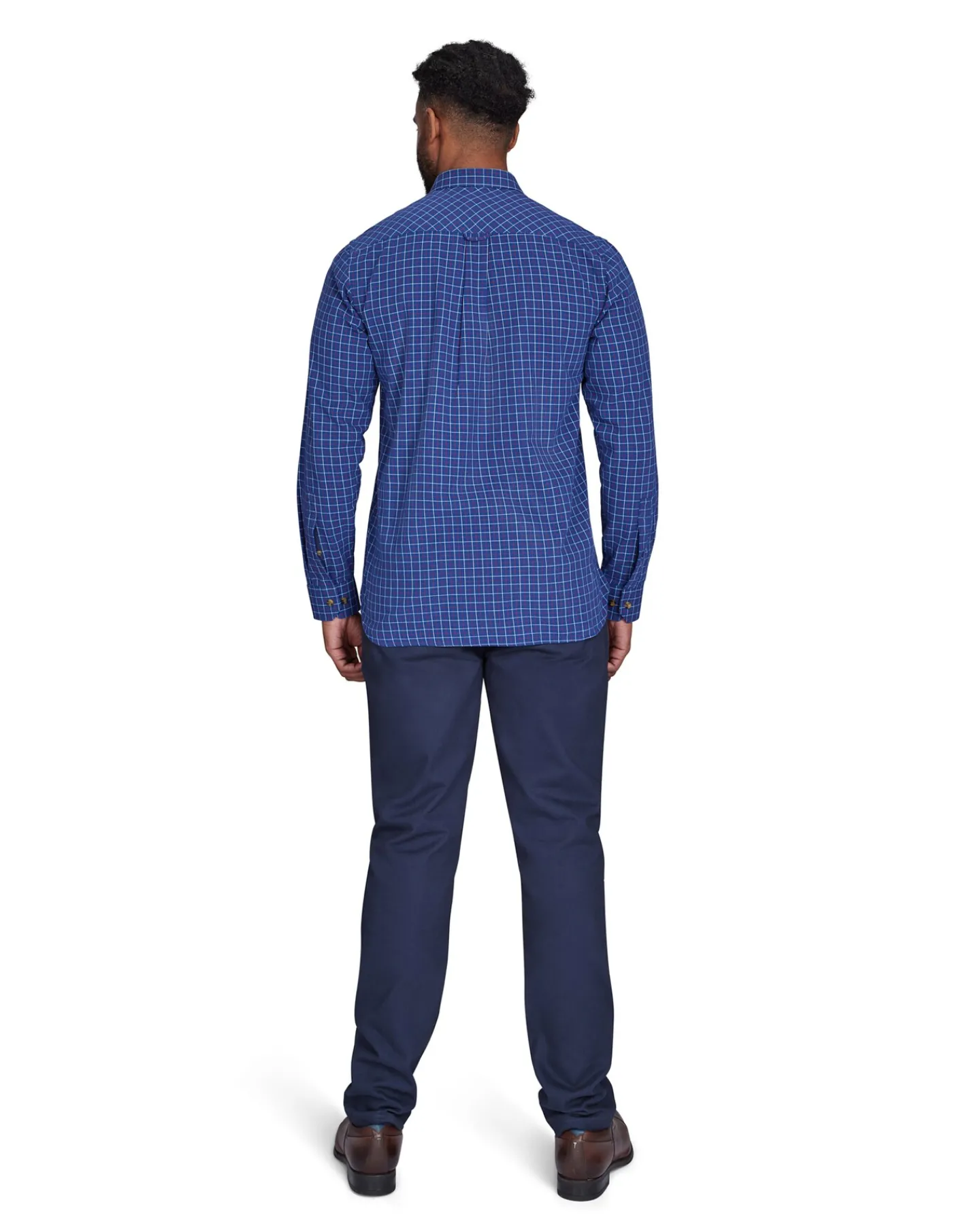 Raging Bull Long Sleeve Window Pane Brushed Cotton Shirt