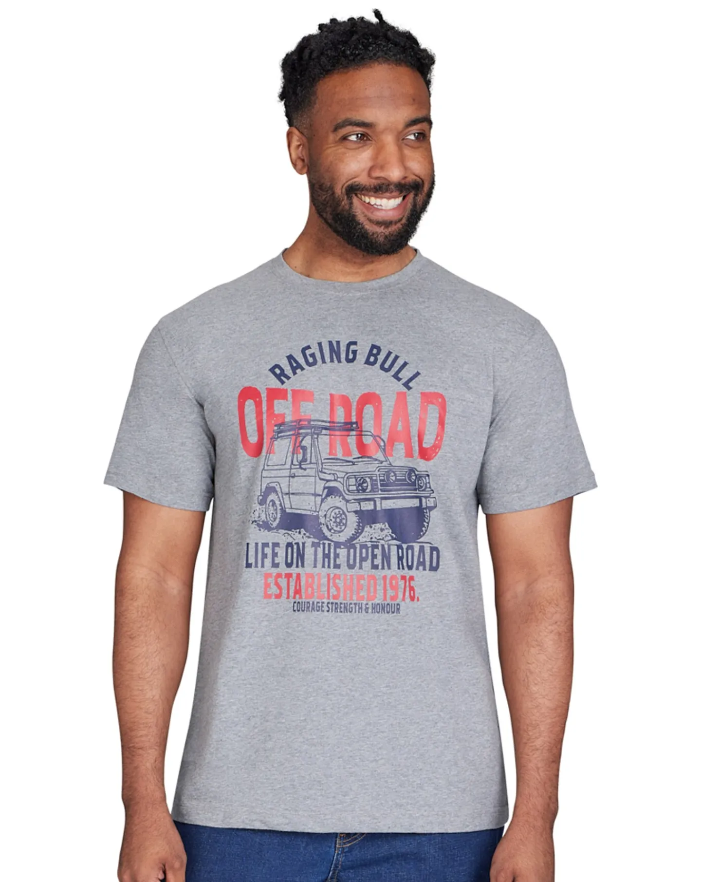 Raging Bull Off Road T-Shirt Grey Marl