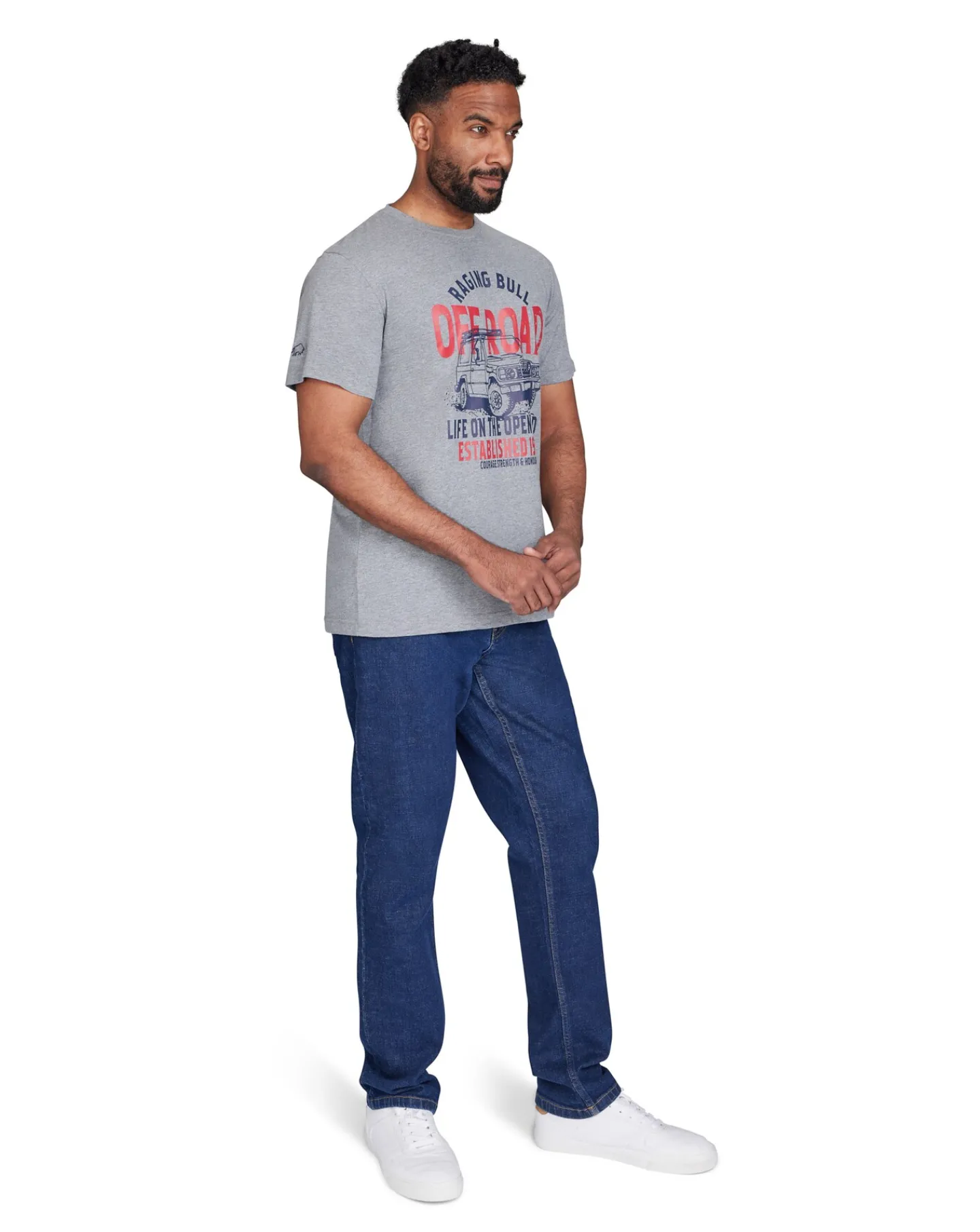 Raging Bull Off Road T-Shirt Grey Marl