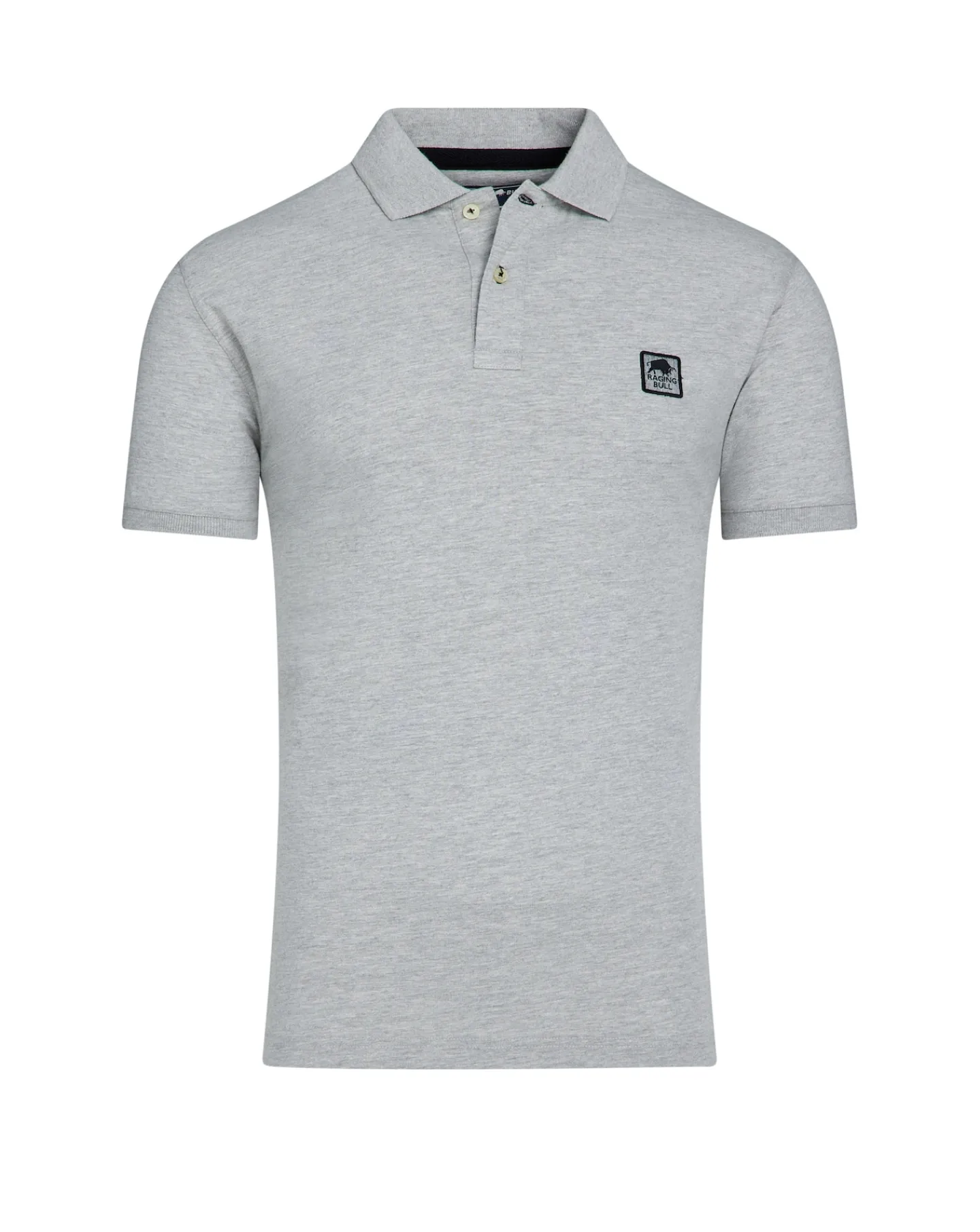 Raging Bull Patch Jersey Polo Grey Marl