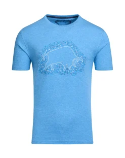 Raging Bull Scatter Stitch T-Shirt Denim Blue