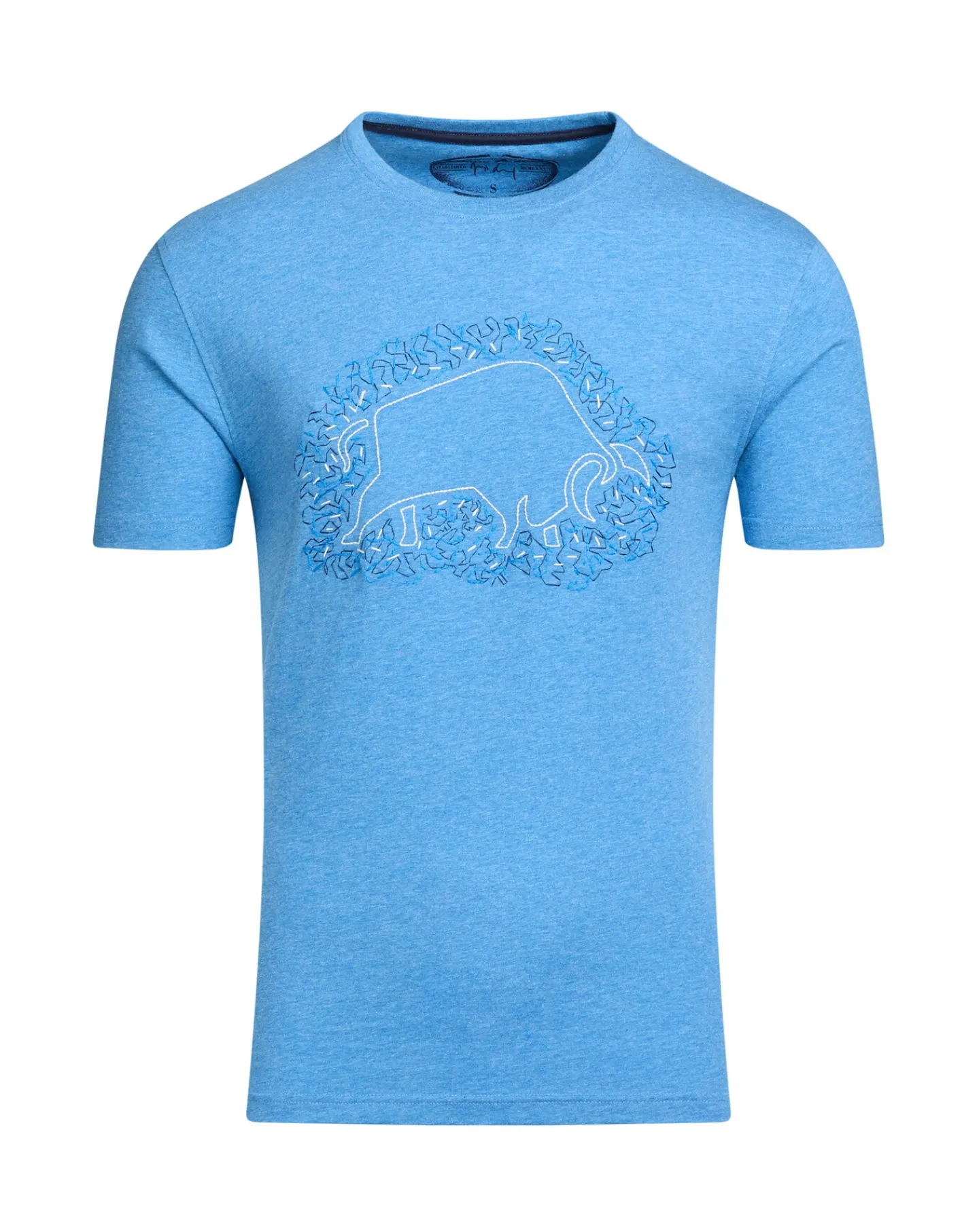 Raging Bull Scatter Stitch T-Shirt Denim Blue