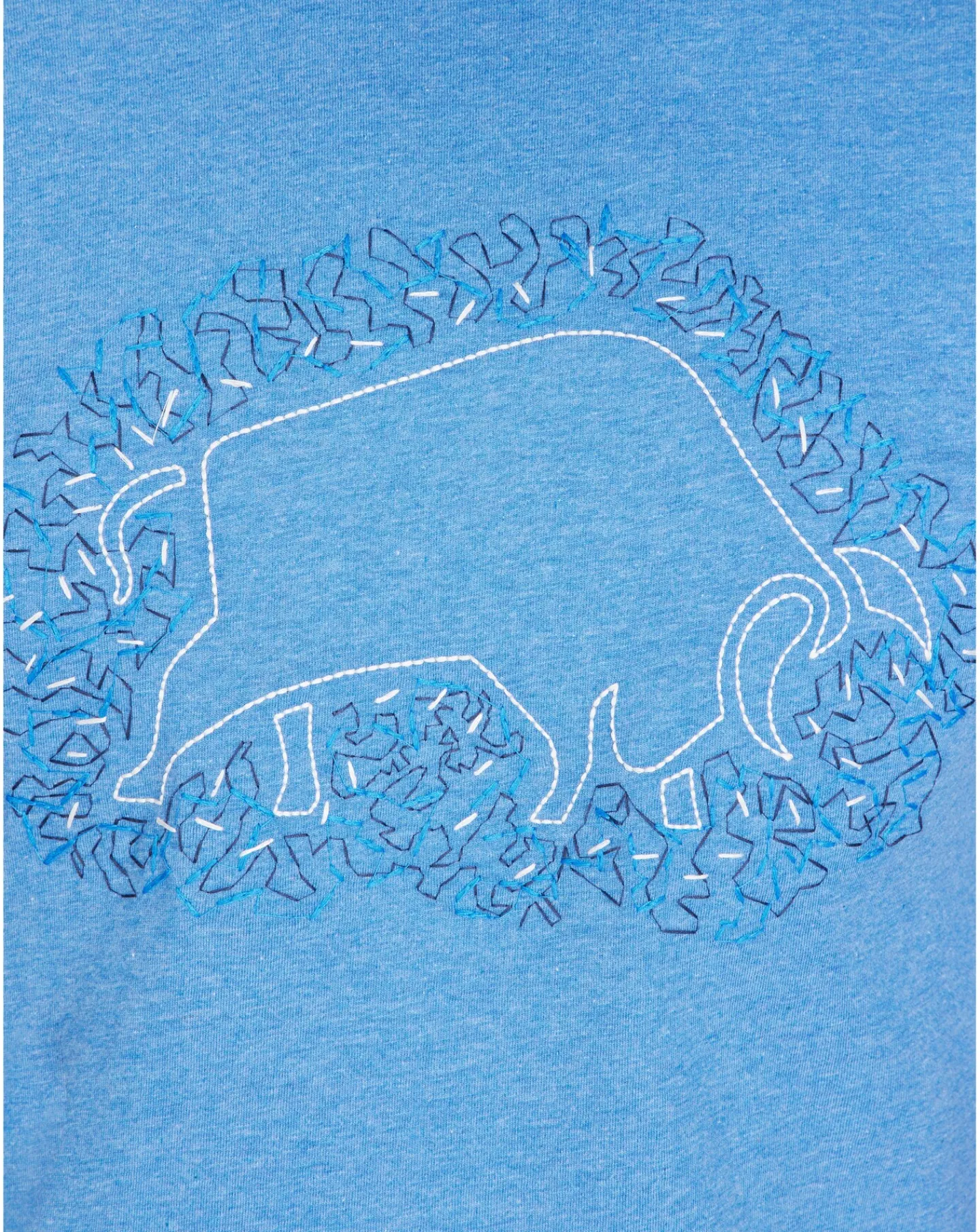 Raging Bull Scatter Stitch T-Shirt Denim Blue