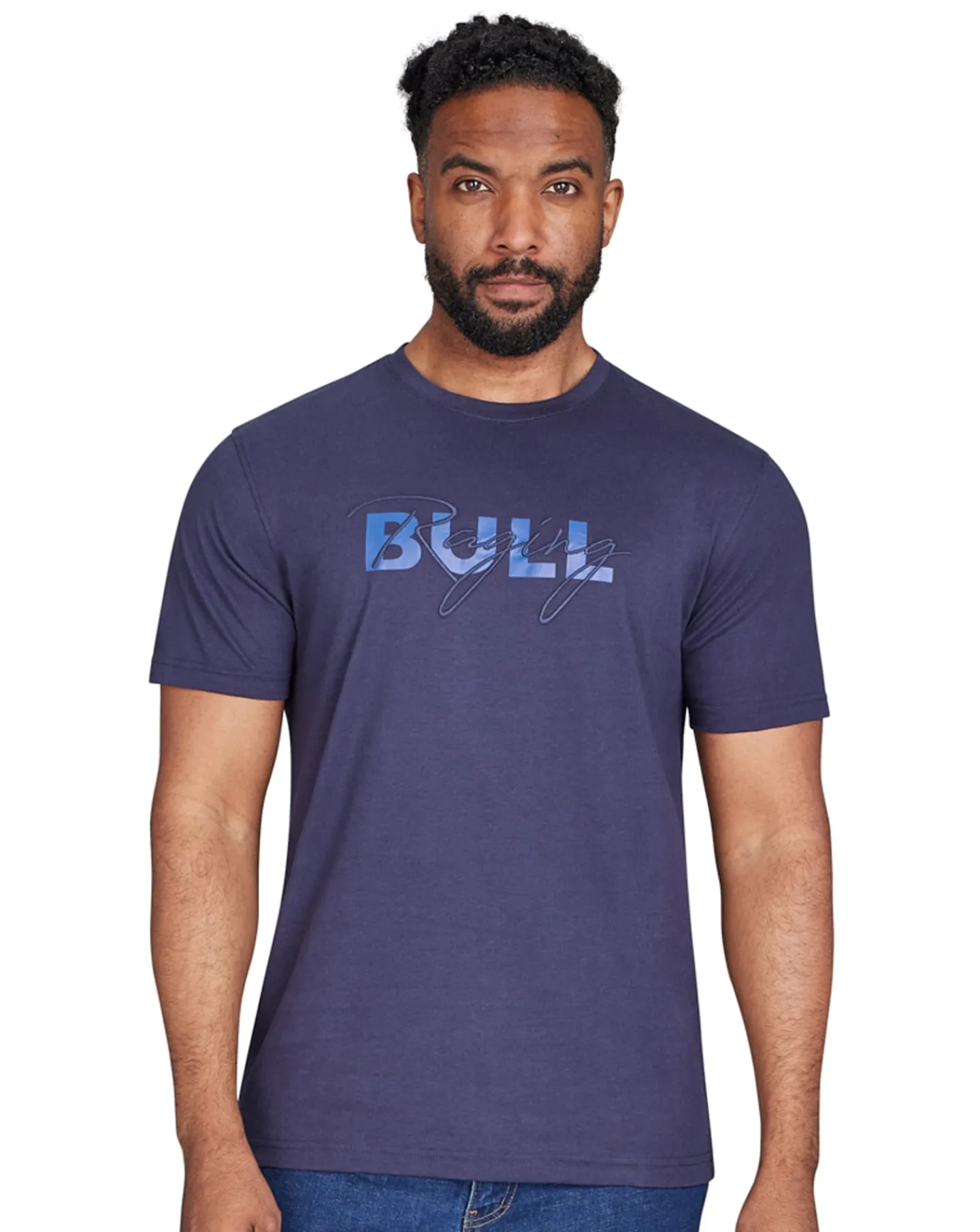 Raging Bull Script T-Shirt Grey Marl