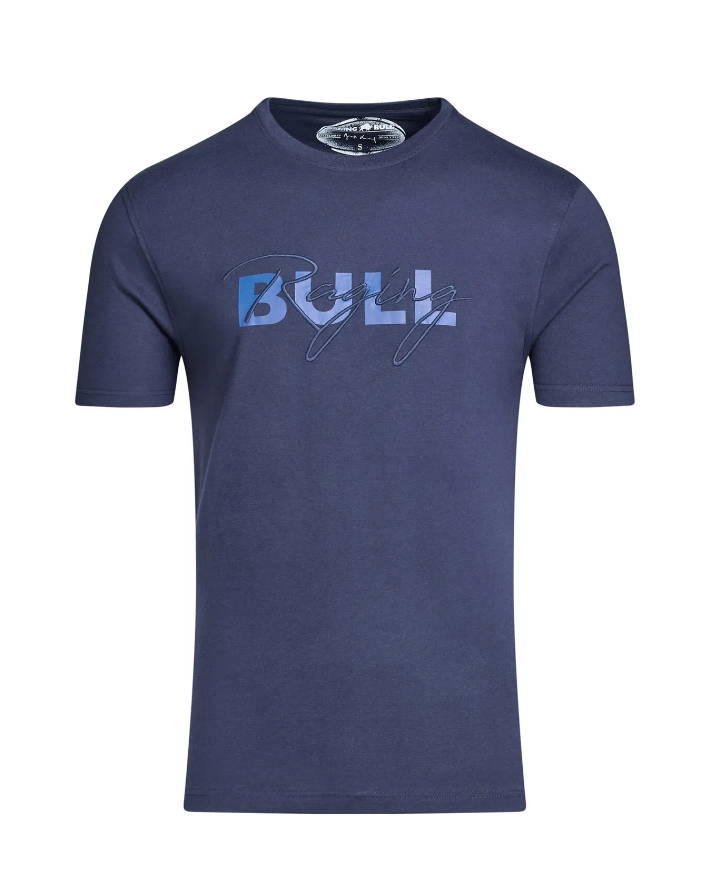 Raging Bull Script T-Shirt Grey Marl