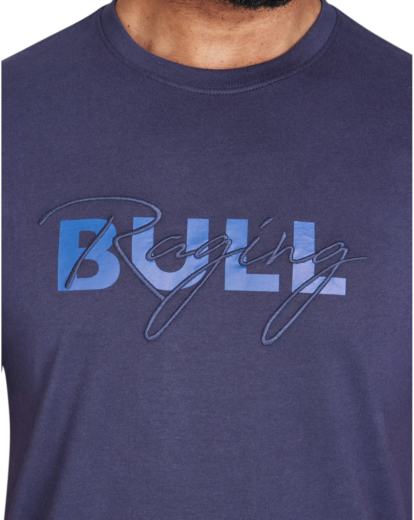 Raging Bull Script T-Shirt Grey Marl