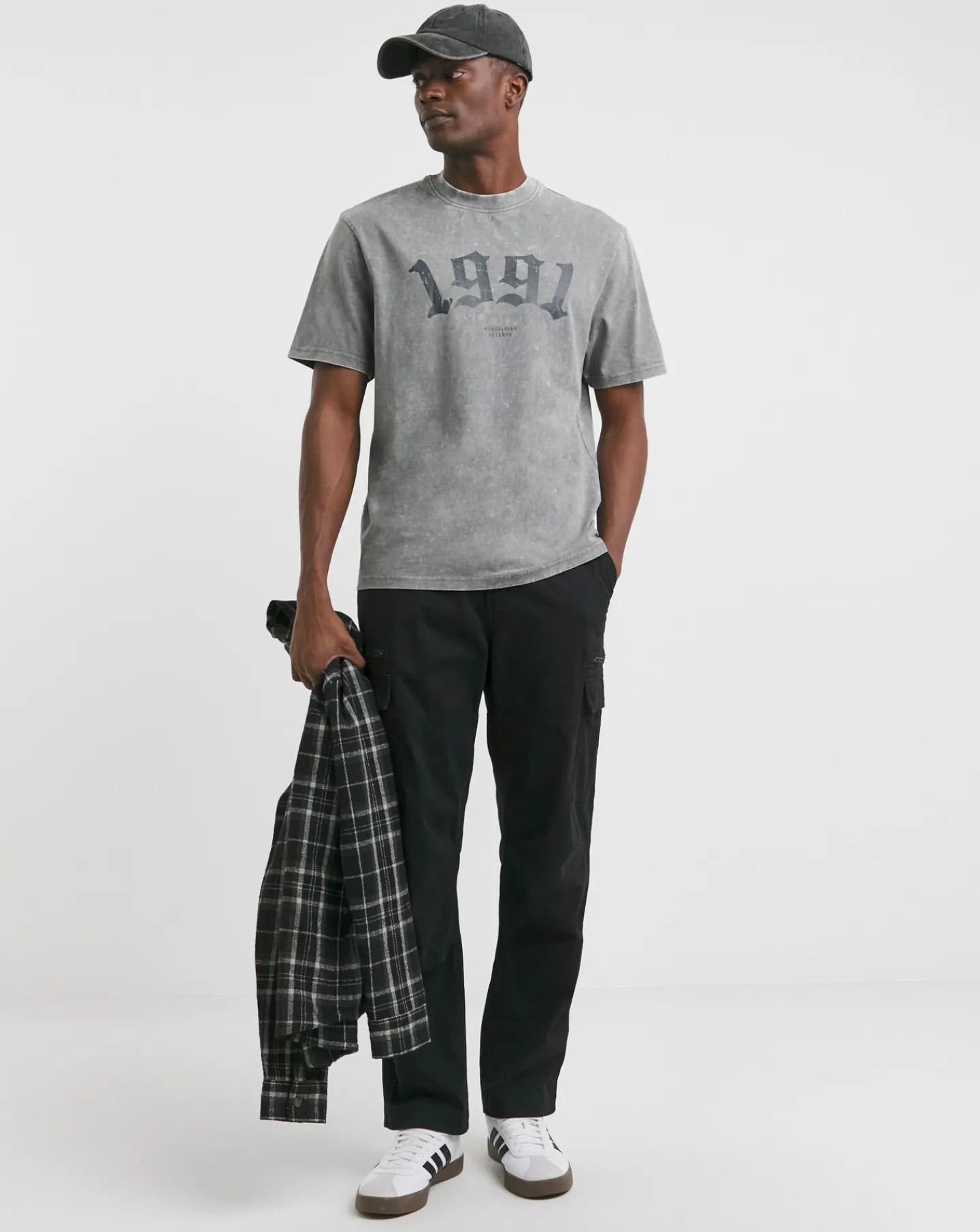 Jacamo Relaxed Fit Acid Wash Graphic T-Shirt
