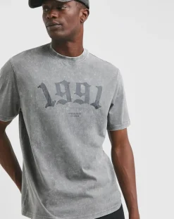 Jacamo Relaxed Fit Acid Wash Graphic T-Shirt