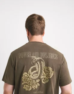 Jacamo Relaxed Fit Dyed Snake Graphic T-Shirt