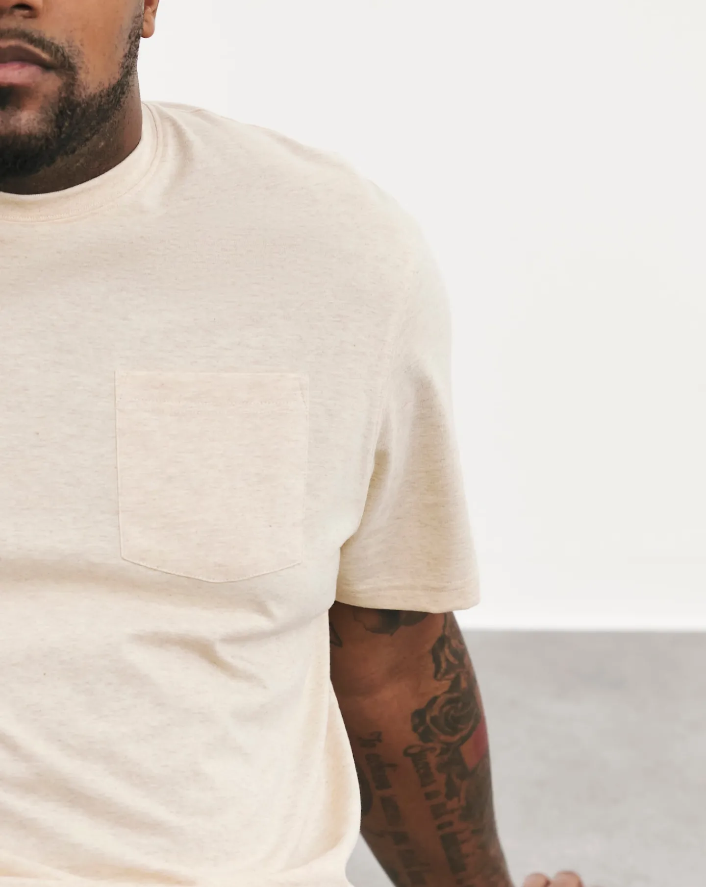 Jacamo Relaxed Fit Marl Pocket T-Shirt