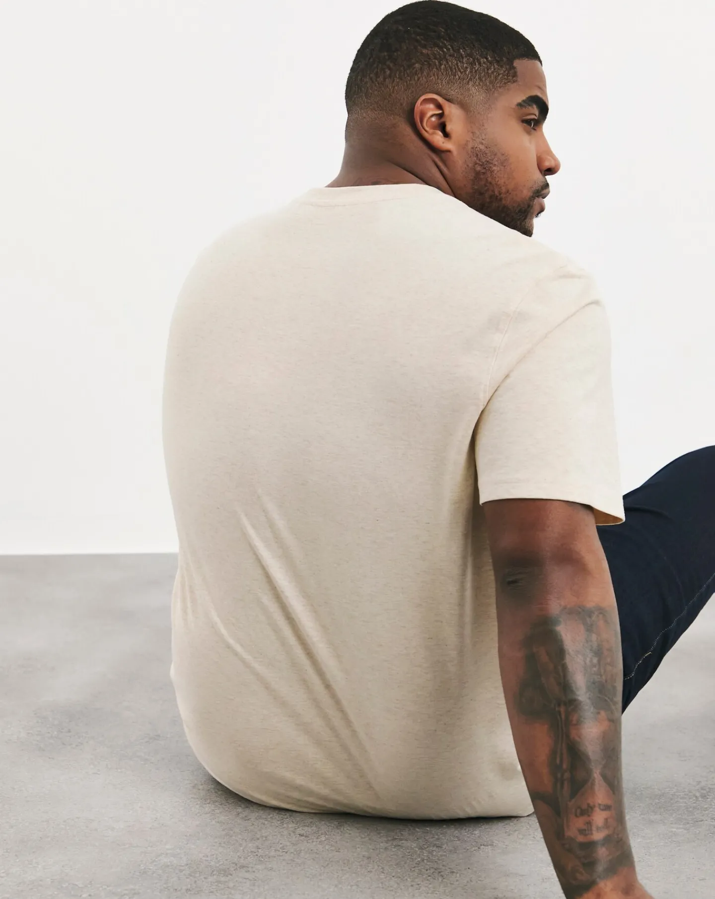 Jacamo Relaxed Fit Marl Pocket T-Shirt