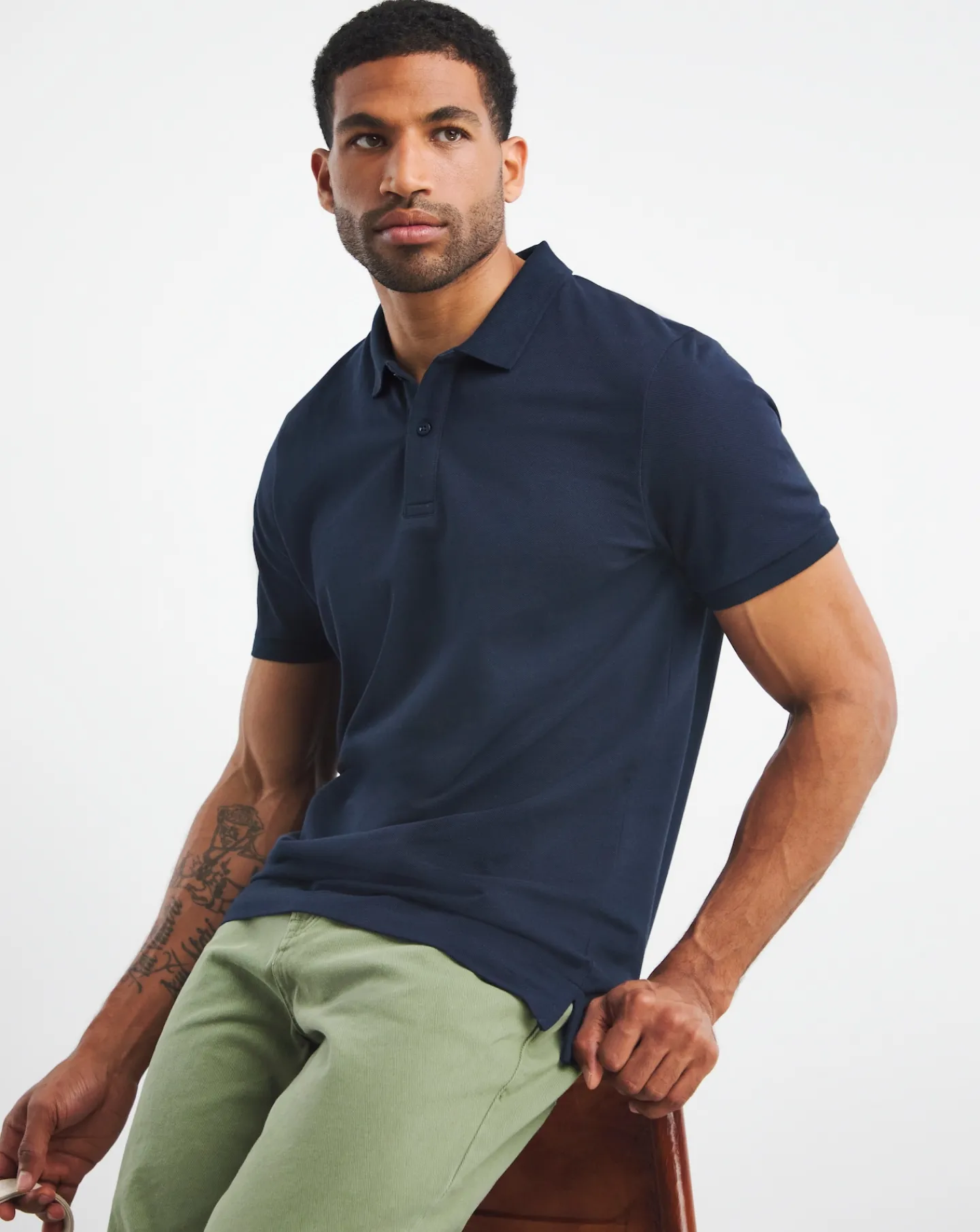 Jacamo Relaxed Fit Pique Polo Long