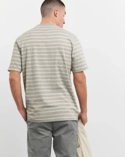 Jacamo Relaxed Fit Textured Stripe T-Shirt