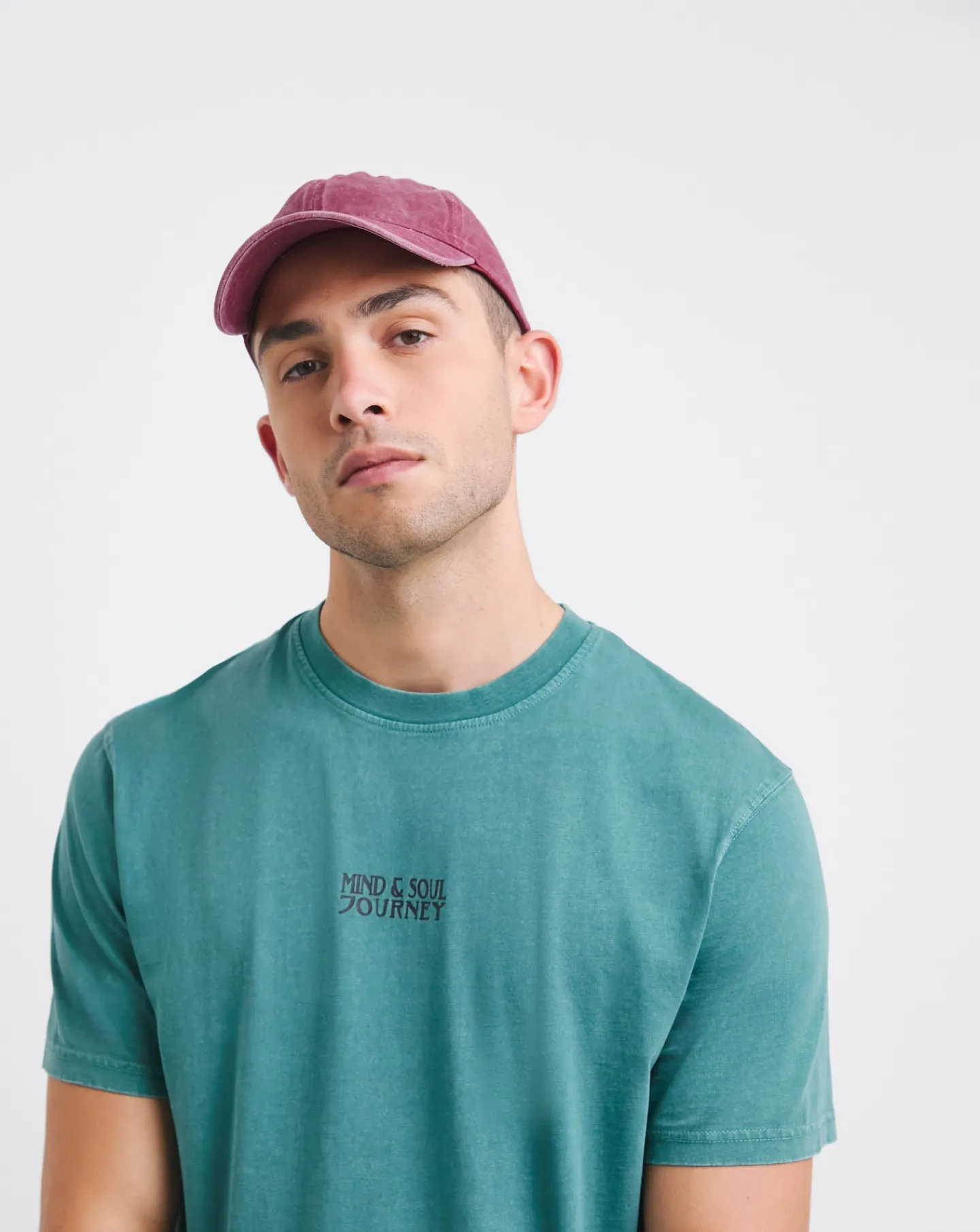 Jacamo Relaxed Fit Vintage Wash Mind & Soul Graphic T-Shirt
