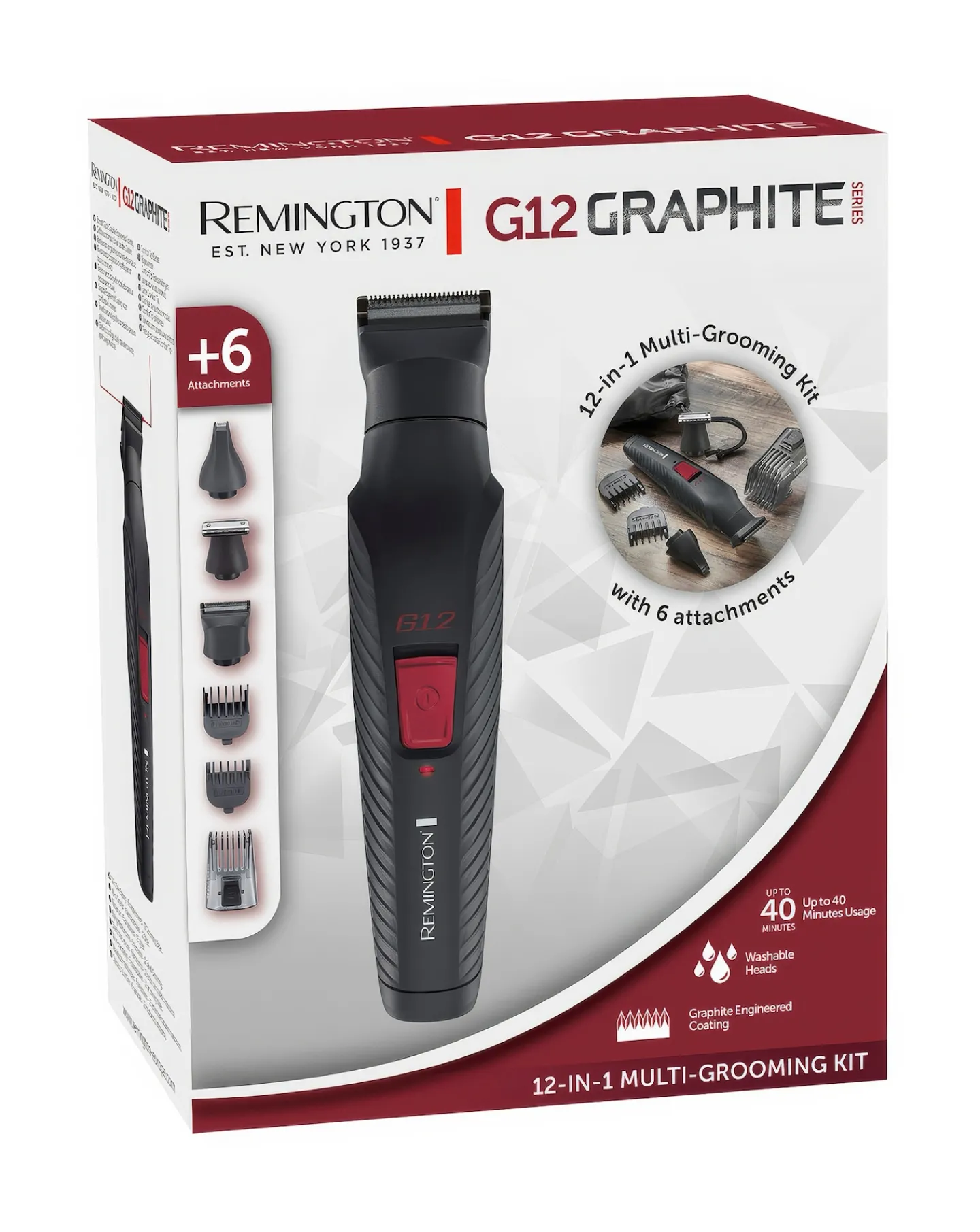 Remington G12 Graphite Series 12in1 Multi-Grooming Kit PG2120