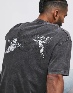 Jacamo Saint Or Sinners Acid Wash Tshirt