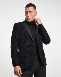 Jacamo Satin Lapel Flock Blazer
