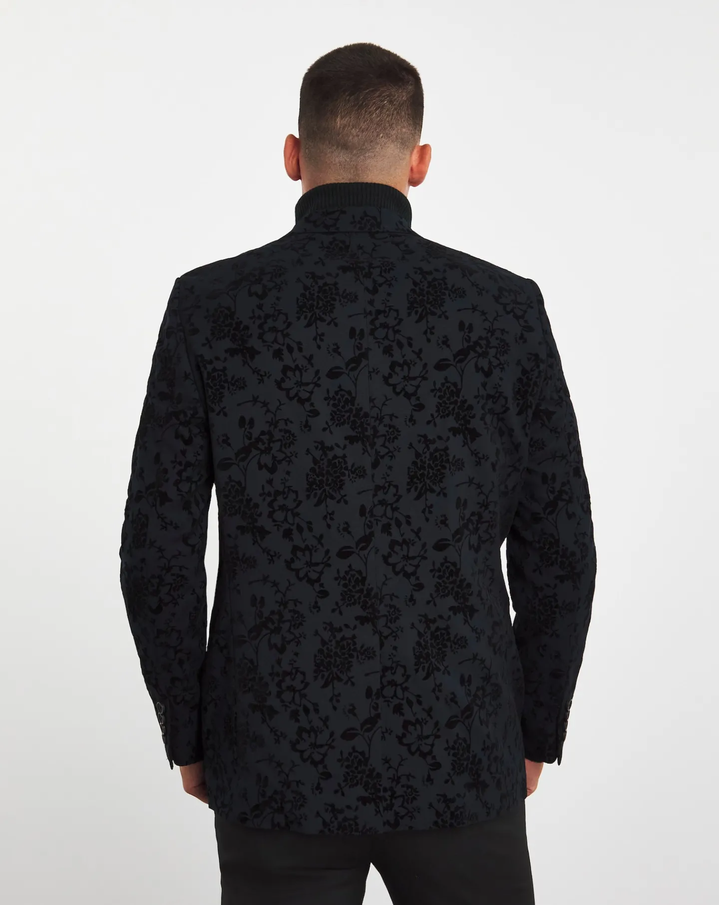 Jacamo Satin Lapel Flock Blazer