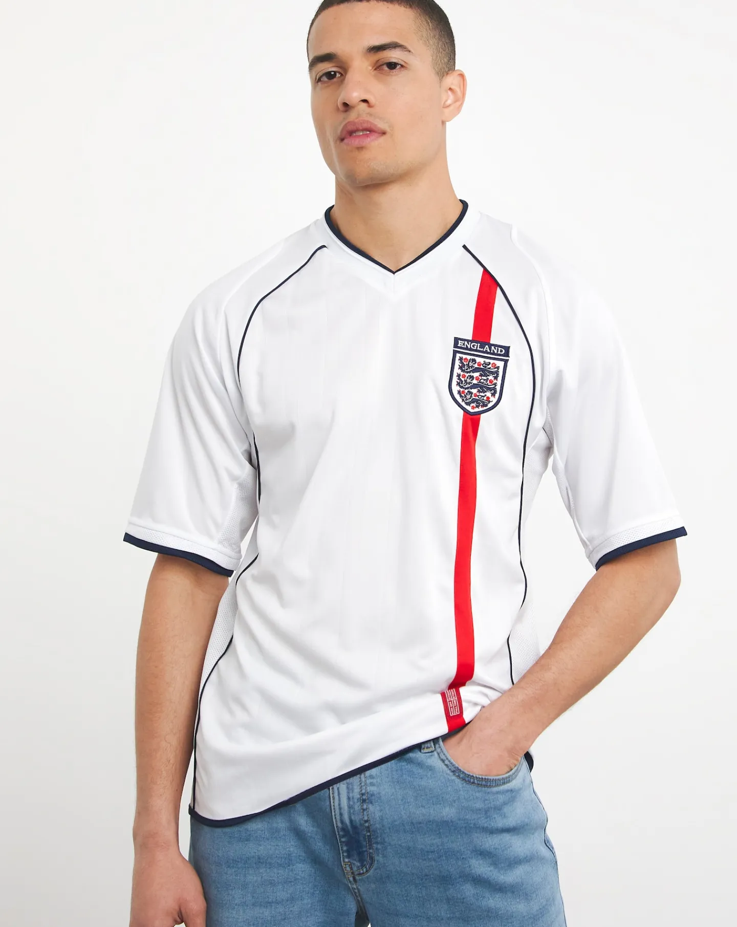 England Score Draw 2002 World Cup Finals Retro shirt