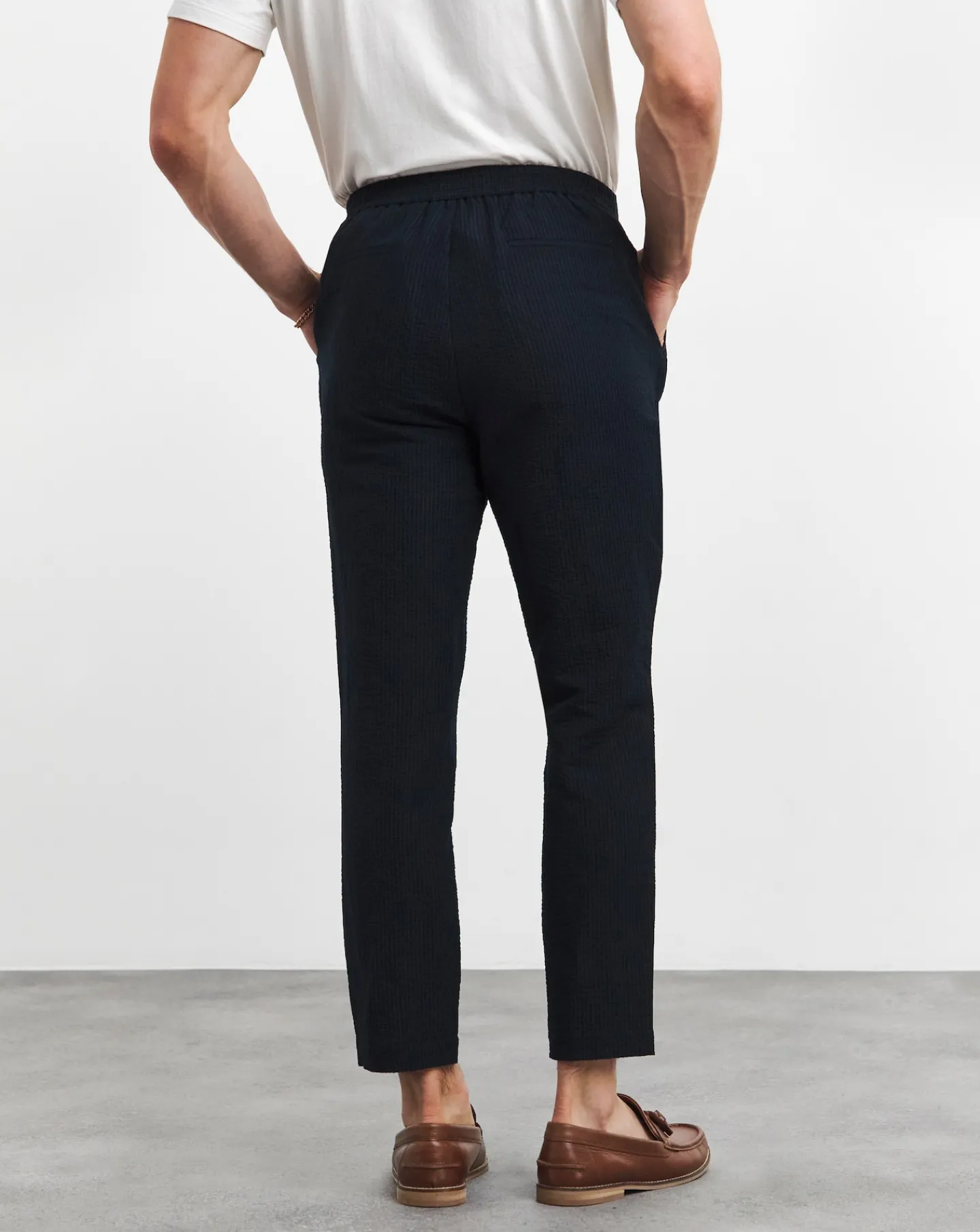Jacamo Seersucker Cotton Suit Trouser
