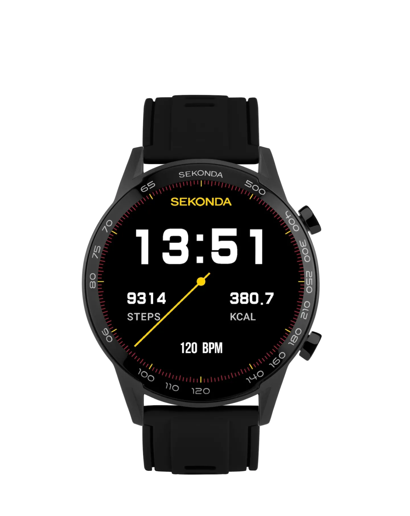 SEKONDA Active Plus 45mm Black Rubber Dual Strap Smart Watch