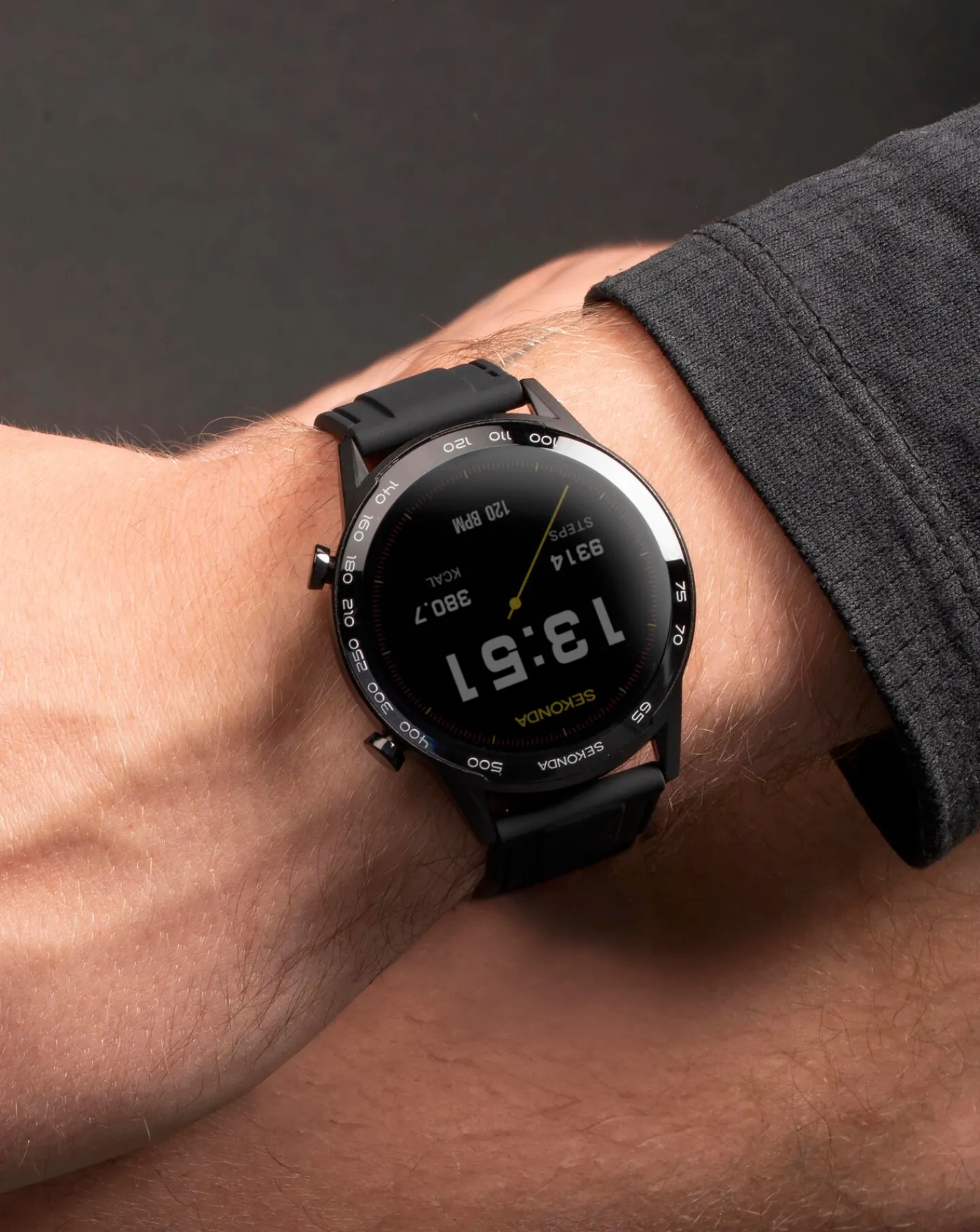 SEKONDA Active Plus 45mm Black Rubber Dual Strap Smart Watch