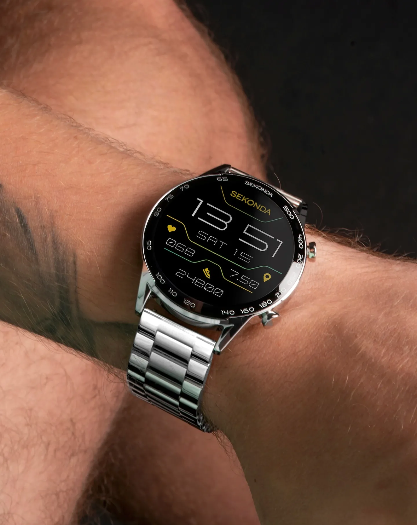 SEKONDA Active Plus 45mm Stainless Steel Smart Watch