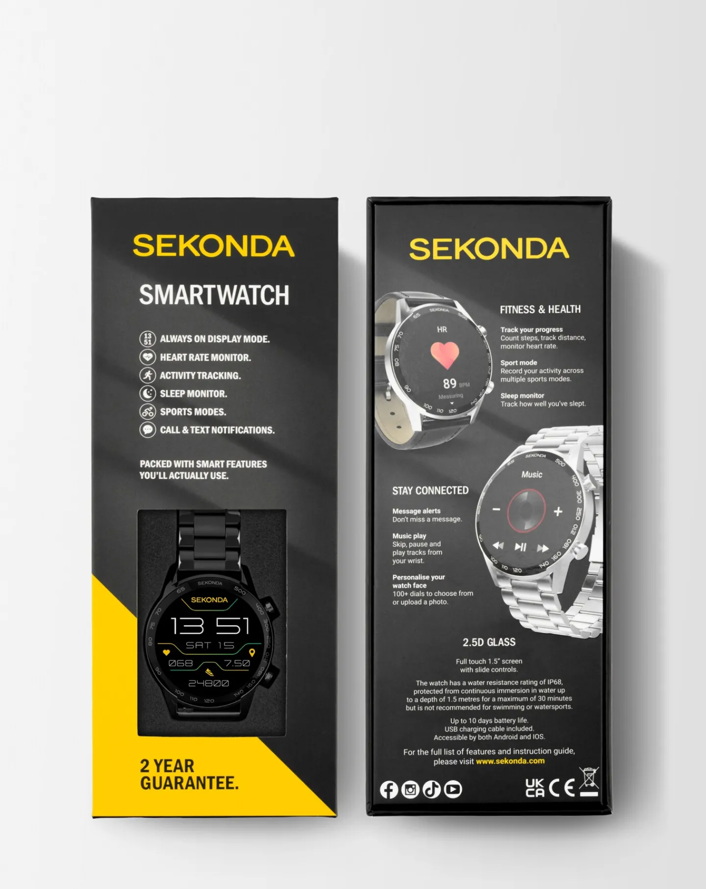 SEKONDA Active Plus Smart Watch - Alloy Case & Stainless Steel Bracelet