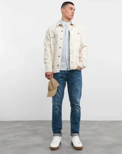 Jacamo Short Sleeve Grandad Linen Shirt