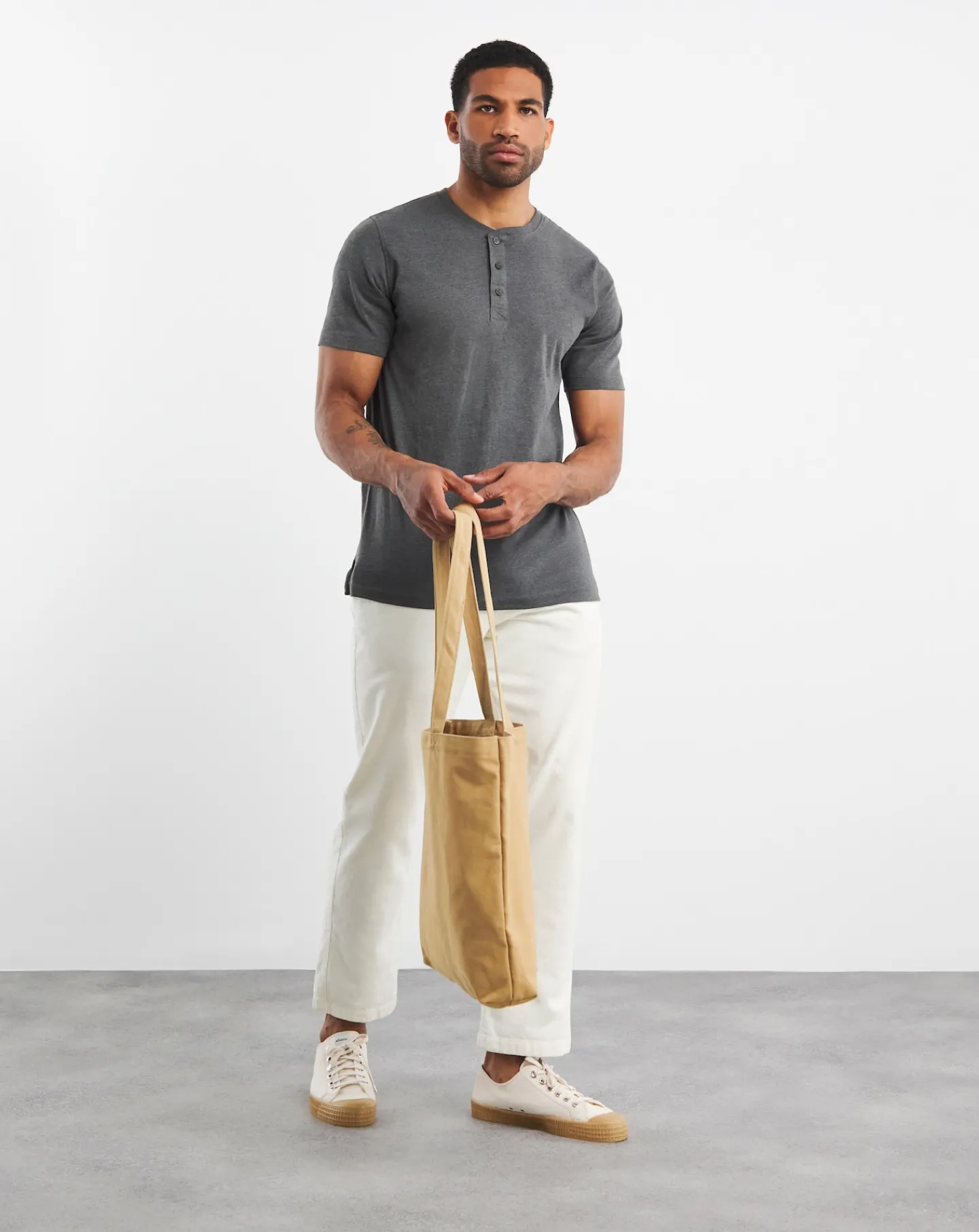 Jacamo Short Sleeve Grandad T-Shirt Long
