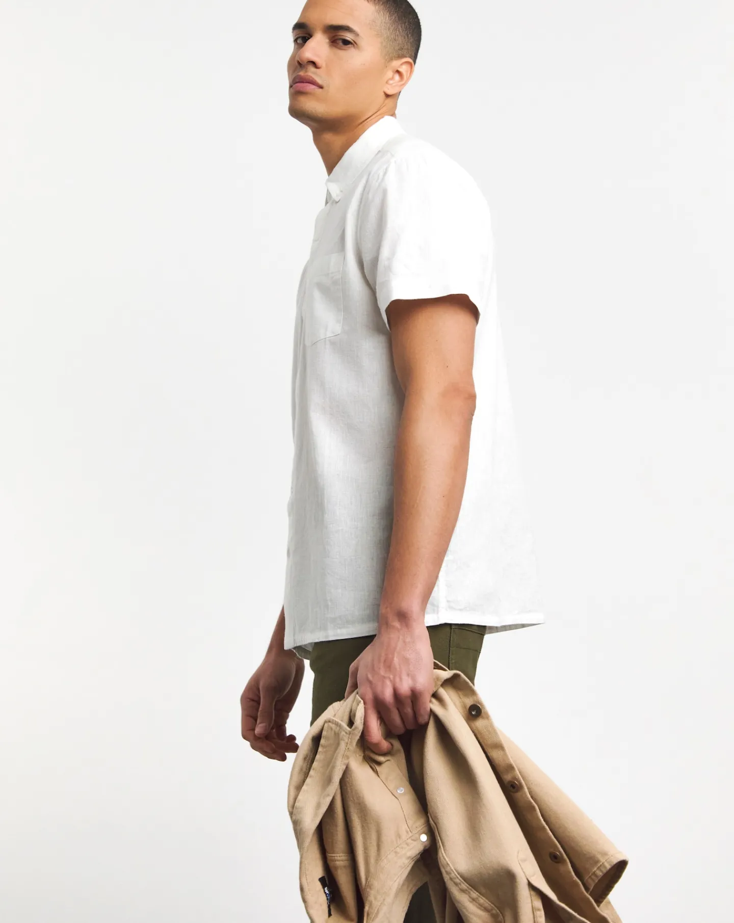 Jacamo Short Sleeve Linen Blend Shirt