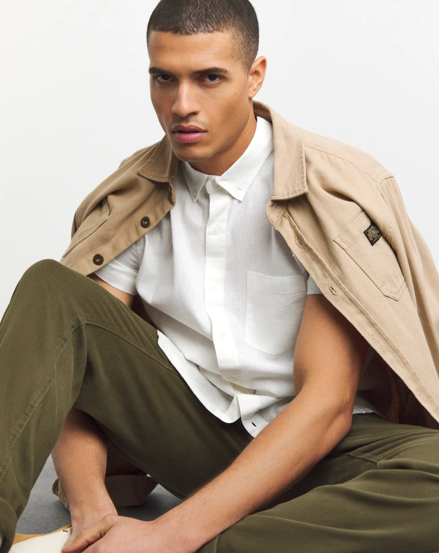 Jacamo Short Sleeve Linen Blend Shirt