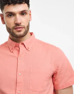 Jacamo Short Sleeve Linen Blend Shirt